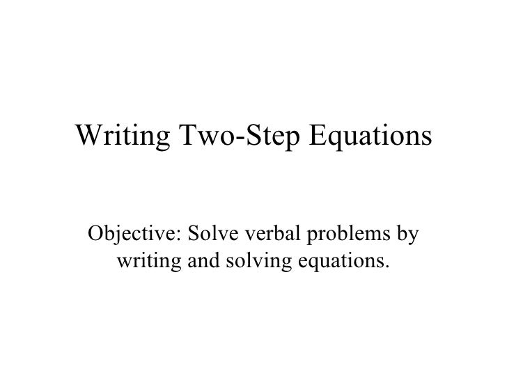 Writing two step equations