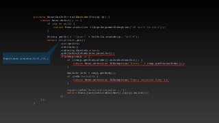 private Mono<GeoInfo> callService(String ip)
{

return Mono.defer(() ->
{

if (ip == null)
{

return Mono.error(new IllegalArgumentException("IP can't be null"))
;

}

String getUrl = "/json/" + UriUtils.encode(ip, "utf-8")
;

return httpClient.get(
)

.uri(getUrl
)

.retrieve(
)

.toEntity(GeoInfo.class
)

.publishOn(Schedulers.parallel()
)

.flatMap(resp ->
{

if (!resp.getStatusCode().is2xxSuccessful())
{

return Mono.error(new IOException("Error " + resp.getStatusCode()))
;

}

GeoInfo info = resp.getBody()
;

if (info == null)
{

return Mono.error(new IOException("Empty response body"))
;

}

logger.info("Received response...")
;

return Mono.just(info.toBuilder().ip(ip).build())
;

})
;

})
;

}

WebClient.create(BASE_URL
)

 