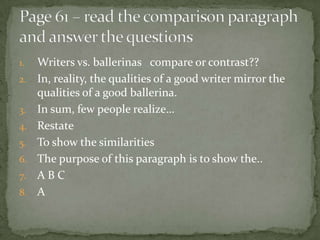 Unit 3 Comparison Paragraph lecture notes | PPTX