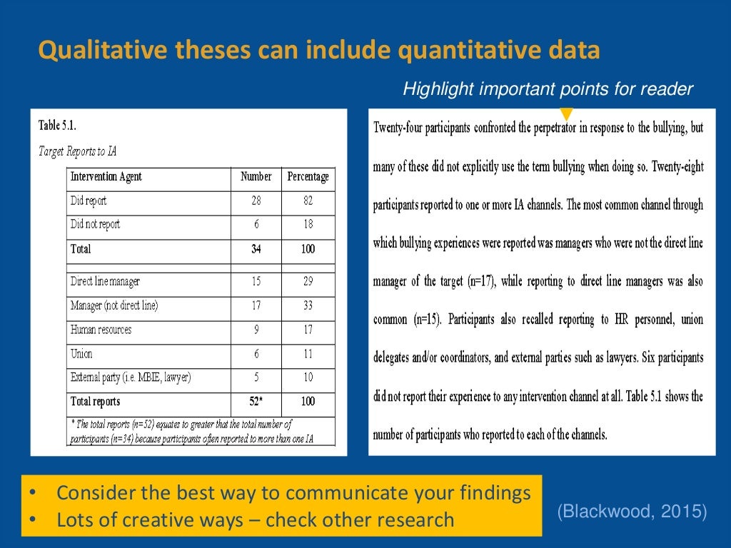 qualitative research results section