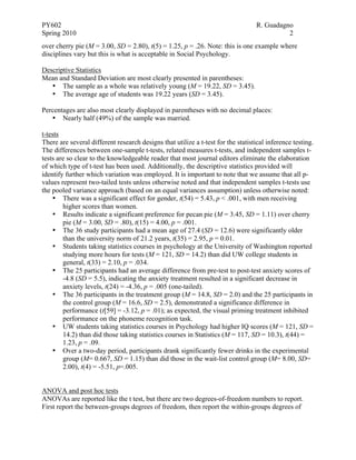 Result Writing Style Writing up your results – apa style guidelines | PDF