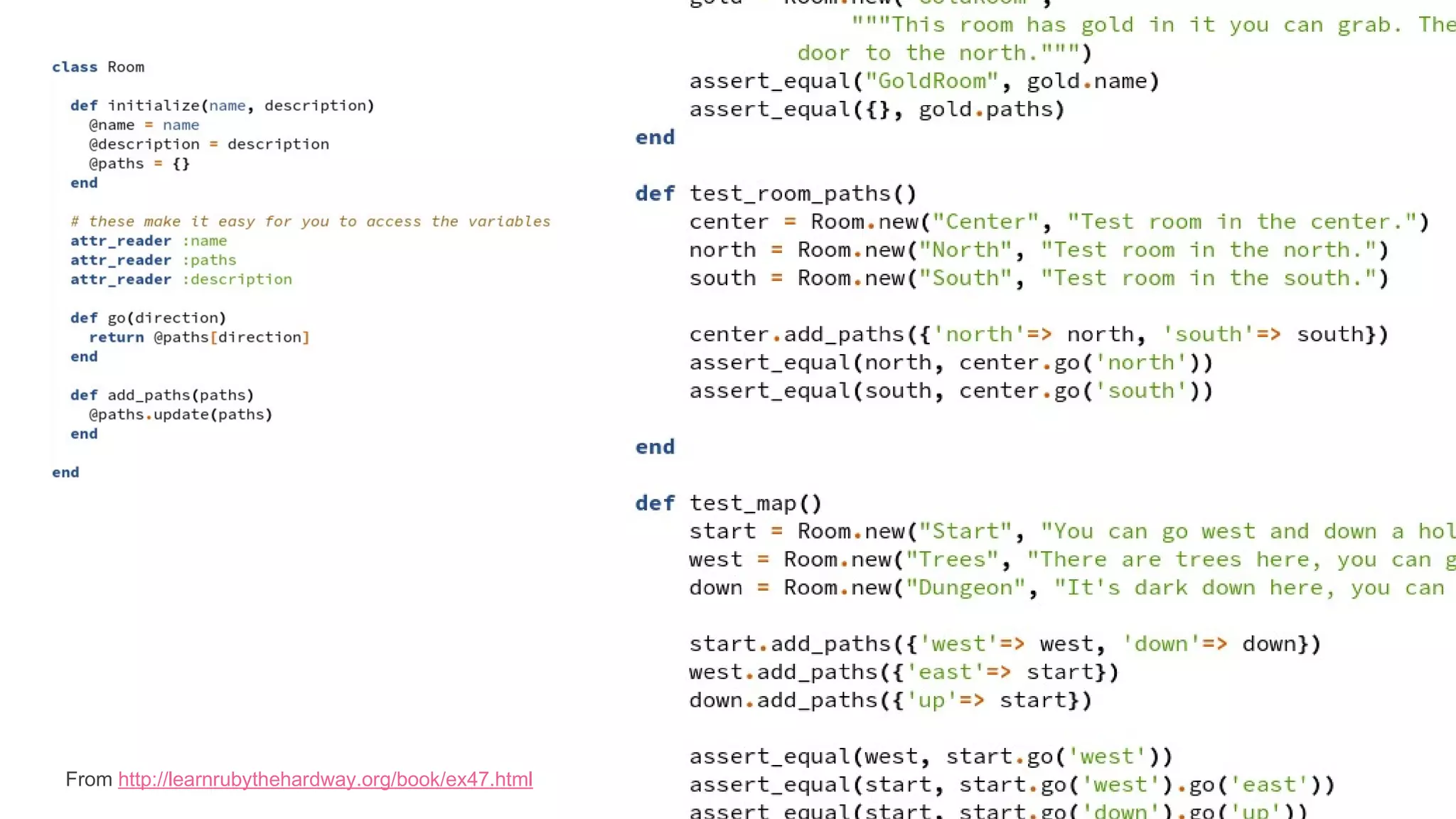 From http://learnrubythehardway.org/book/ex47.html
 
