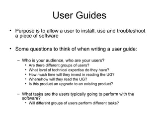 Writing user guide CSC207 Software Design.ppt