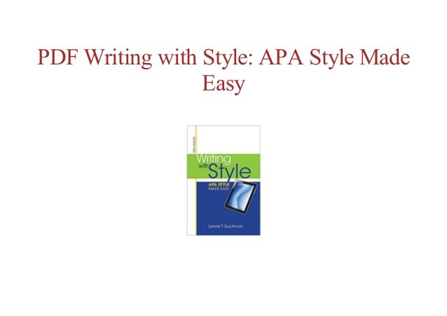 free epub writing with style apa style made easy free apa style