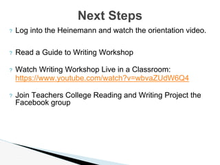 Writing workshop overview | PPTX