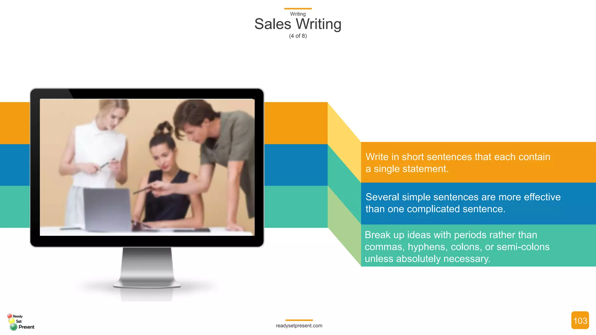 Writing Skills (Comprehensive) PowerPoint Presentation 185 slides with 3 diagrams/charts and 17 high resolution photographs Participant Handout and Writing Skills Glossary with 96 terms