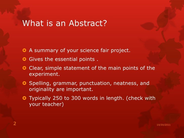 What is an abstract in project writing and management