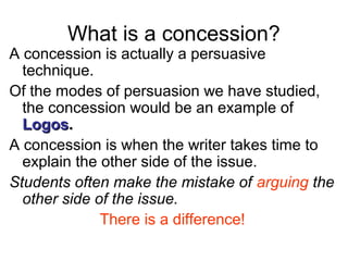Writing your concession | PPT