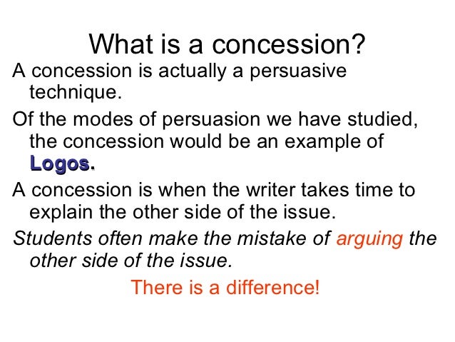 concession persuasive essay meaning