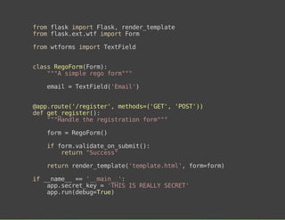 fo fakipr Fak rne_epae
rm ls mot ls, edrtmlt
fo faketwfipr Fr
rm ls.x.t mot om
fo wfrsipr TxFed
rm tom mot etil
casRgFr(om:
ls eoomFr)
"" sml rg fr""
"A ipe eo om"
eal=TxFed'mi'
mi
etil(Eal)
@p.ot(/eitr,mtos(GT,'OT)
aprue'rgse' ehd='E' PS')
dfgtrgse(:
e e_eitr)
""adetergsrto fr""
"Hnl h eitain om"
fr =RgFr(
om
eoom)
i fr.aiaeo_umt)
f omvldt_nsbi(:
rtr "ucs"
eun Sces
rtr rne_epae'epaehm' fr=om
eun edrtmlt(tmlt.tl, omfr)
i _nm_ = '_an_:
f _ae_ = _mi_'
apsce_e ='HSI RAL SCE'
p.ertky
TI S ELY ERT
aprndbgTu)
p.u(eu=re

 