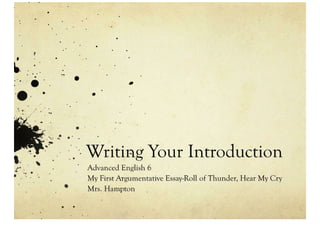 Writing Your Introduction