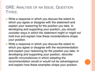 Issue Essay Gre Examples Writiing issue essay gre | PPTX