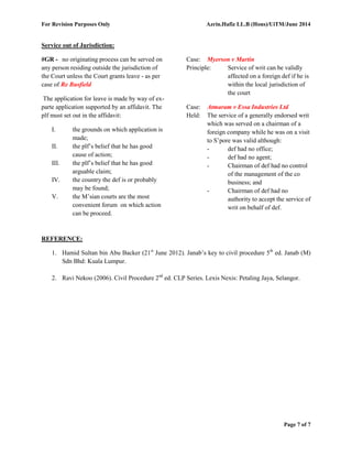Writ of Summons - For Revision Purposes Only