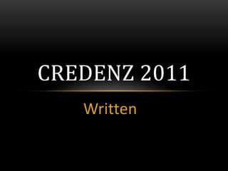 Written Credenz 2011 