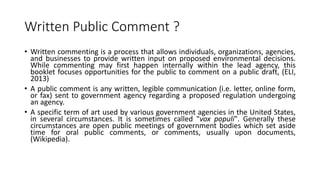 Public Comment Paper Written public comment | PPTX