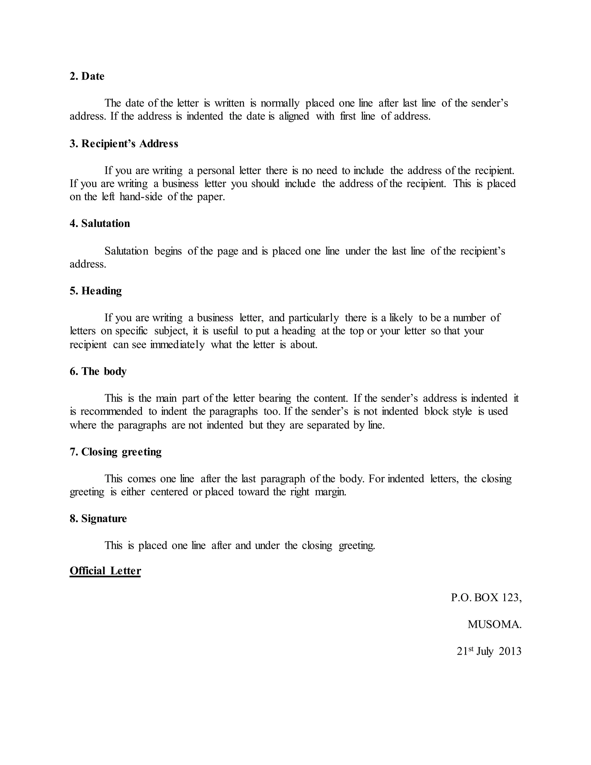 Writting applications letters | DOCX