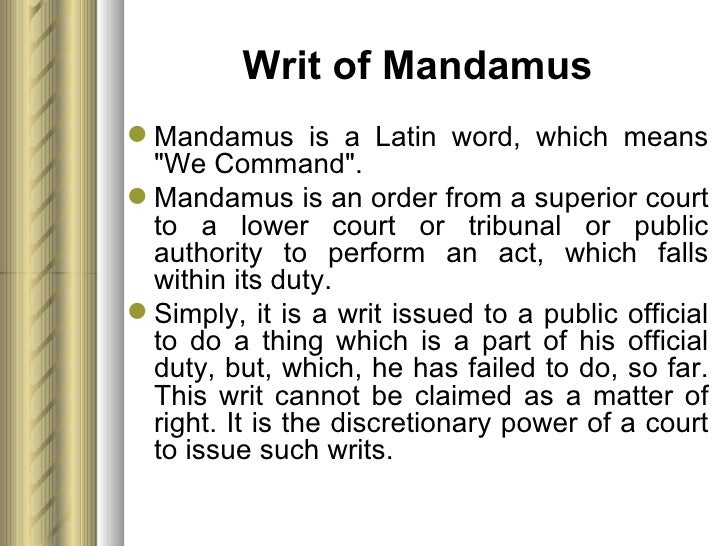 Writ Types Of Writ Writ Types Of Writ