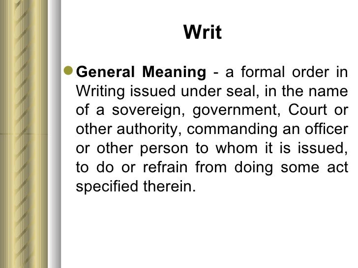 Writ types of writ