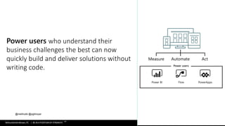 WithumSmith+Brown, PC | BE IN A POSITION OF STRENGTH
13
SM
@melihubb @pgbhoyar #SharePointFestDC
Power users who understand their
business challenges the best can now
quickly build and deliver solutions without
writing code.
 
