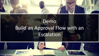 WithumSmith+Brown, PC | BE IN A POSITION OF STRENGTH
64
SM
@melihubb @pgbhoyar #SharePointFestDC
Demo
Build an Approval Flow with an
Escalation
 