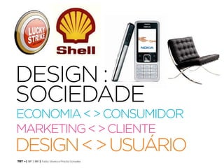 TRT • | SP | BR | Fabio Silveira e Priscila Gonsales
Design Thinking para Educadores13
design :
sociedade
design<>usuário
economia<>consumidor
marketing<>cliente
Design Thinking
 