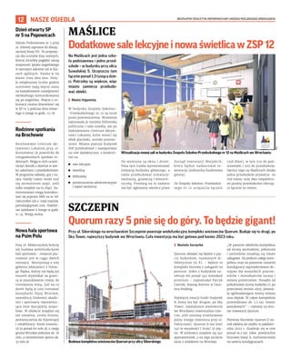 BEZPŁATNY BIULETYN INFORMACYJNY URZĘDU MIEJSKIEGO WROCŁAWIA
12 NASZE OSIEDLA
Na Maślicach jest jedna szko-
ła podstawowa i jedno przed-
szkole – w budynku przy ulicy
Suwalskiej 5. Uczęszcza tam
łącznie ponad 1,3 tysiąca dzie-
ci. Potrzeby są większe, więc
miasto zamierza przebudo-
wać obiekt.
I Błażej Organisty
W budynku Zespołu Szkolno-
-Przedszkolnego nr 12 są teraz
puste pomieszczenia. Wcześniej
zajmowała je miejska biblioteka
publiczna i rada osiedla, ale po
wybudowaniu Centrum Aktyw-
ności Lokalnej, które mieści się
obok placówki, zostały przenie-
sione. Miasto planuje budynek
ZSP przebudować i zaadaptować
na cele dydaktyczne, a konkret-
nie na:
◼ sale lekcyjne
◼ świetlicę
◼ bibliotekę
◼ pomieszczenia administracyjne
i węzeł sanitarny.
Do wymiany są okna i drzwi.
Poza tym trzeba wyremontować
elewację budynku głównego, a
także przebudować instalacje:
sanitarną, grzewczą i teletech-
niczną. Przetarg na to zadanie
ma być ogłoszony wkrótce przez
Zarząd Inwestycji Miejskich,
który będzie nadzorował in-
westycję (jednostka budżetowa
gminy).
Do Zespołu Szkolno-Przedszkol-
nego nr 12 uczęszcza łącznie
1356 dzieci, w tym 1151 do pod-
stawówki i 205 do przedszkola.
Oprócz tego na Maślicach działa
jedno przedszkole prywatne na
169 miejsc oraz dwa niepublicz-
ne punkty przedszkolne oferują-
ce łącznie 50 miejsc.
MAŚLICE
DodatkowesalelekcyjneinowaświetlicawZSP12
SZCZEPIN
Quorum razy 5 pnie się do góry. To będzie gigant!
Przy ul. Sikorskiego na wrocławskim Szczepinie powstaje wielofunkcyjny kompleks wieżowców Quorum. Buduje się tu drugi, po
Sky Tower, najwyższy budynek we Wrocławiu. Cała inwestycja ma być gotowa pod koniec 2023 roku.
I Mariola Szczyrba
Quorum składać się będzie z pię-
ciu budynków, nazwanych al-
fabetycznie (A-E). – Będzie to
kompleks biurowy z usługami na
parterze. Jeden z budynków za-
oferuje też ponad 340 mieszkań
premium – zapowiadał Patryk
Czernik, leasing director w Cava-
tina Holding.
Najwięcej emocji budzi budynek
B, który ma być drugim, po Sky
Tower, najwyższym wieżowcem
we Wrocławiu (ewentualnie trze-
cim, jeśli zostaną zrealizowane
plany innego inwestora przy ul.
Fabrycznej). Quorum B ma mieć
140 m wysokości i liczyć 35 pię-
ter. W wieżowcu znajdzie się 340
apartamentów, a na jego szczycie
taras z widokiem na Wrocław.
„W parterze obiektów kompleksu
od strony wschodniej, północnej
i zachodniej znajdują się lokale
usługowe. Na podium całego kom-
pleksu oraz na poziomie czwartej
kondygnacji zaprojektowano do-
stępne dla wszystkich pracow-
ników i mieszkańców tarasy i
zielone przestrzenie. Ponadto od
południowej strony budynku D, po
przeciwnej stronie ulicy, powsta-
ły ogólnodostępne tereny zielone
oraz deptak. W całym kompleksie
przewidziano ok. 1,5 tys. miejsc
postojowych” – czytamy na stro-
nie inwestycji Quorum.
Pierwszy biurowiec Quorum D zo-
stał oddany do użytku w paździer-
niku 2022 r. Znajduje się w nim
ponad 16,2 tys. mkw. powierzchni
biurowej klasy A, rozmieszczonej
na sześciu kondygnacjach.
Wizualizacja nowej sali w budynku Zespołu Szkolno-Przedszkolnego nr 12 na Maślicach we Wrocławiu
ZIM
TOMASZ
HOŁOD
Budowa kompleksu wieżowców Quorum przy ulicy Sikorskiego
Dzień otwarty SP
nr 5 na Popowicach
Szkoła Podstawowa nr 5 przy
ul. Jeleniej zaprasza do dwuję-
zycznej klasy VII. To propozy-
cja dla uczniów klas szóstych,
którzy chcieliby pogłębić swoją
znajomość języka angielskiego
w szerszym zakresie niż w kla-
sach ogólnych. Nauka w tej
klasie trwa dwa lata. Dzię-
ki zwiększonej liczbie godzin
uczniowie mają więcej czasu
na kształtowanie umiejętności
swobodnego komunikowania
się po angielsku. Więcej o re-
krutacji można dowiedzieć się
w SP nr 5 podczas dnia otwar-
tego 9 lutego w godz. 15-18.
Rodzinne spotkania
na Brochowie
Brochowskie Centrum Ak-
tywności Lokalnej przy ul.
Koreańskiej 1A powróciło do
cotygodniowych spotkań ro-
dzinnych. Mogą w nich uczest-
niczyć dorośli z dziećmi w wie-
ku szkolnym i przedszkolnym.
W programie zabawy, gry i na-
uka. Każdy rodzic może stać
się animatorem zajęć, jeśli
tylko znajdzie na to chęci. Za-
interesowani mogą kontakto-
wać się poprzez SMS na nr tel.
796525860 lub e-mail mariola.
partyka@gmail.com. Najbliż-
sze spotkanie 9 lutego w godz.
11-14. Wstęp wolny.
Nowa hala sportowa
na Psim Polu
Przy ul. Kłokoczyckiej kończy
się budowa wielofunkcyjnej
hali sportowej - otwarcie pla-
nowane jest w ciągu dwóch
miesięcy. Skorzystają z niej
głównie lekkoatleci z Dolne-
go Śląska, którzy nie będą już
musieli wyjeżdżać za grani-
cę w poszukiwaniu miejsc do
trenowania zimą. Zaś na co
dzień będą w niej trenować
koszykarki Ślęzy Wrocław,
zawodnicy klubowej akade-
mii i sportowcy reprezentu-
jący inne dyscypliny zespo-
łowe. W obiekcie znajdzie się
też siłownia, strefa fitness,
pomieszczenia do fizjoterapii
i rehabilitacji. Koszt inwesty-
cji to ponad 60 mln zł, z czego
gmina Wrocław pokrywa ok. 16
mln, a ministerstwo sportu ok.
33 mln zł.
 