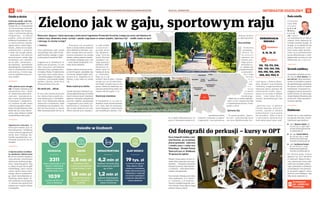 BEZPŁATNY BIULETYN INFORMACYJNY URZĘDU MIEJSKIEGO WROCŁAWIA NR 31 (144) – SIERPIEŃ 2023
14 15
GAJ INFORMATOR OSIEDLOWY
Rowerzyści, biegacze i ludzie spacerujący ukończonym fragmentem Promenady Krzyckiej, trwające już prace nad kolejnym od-
cinkiem trasy, odmieniony skwer, turnieje i zawody rozgrywane w ramach projektu „Sportowy Gaj” – osiedle stawia na sport
i rekreację. Co słychać na Gaju?
I Redakcja
Przez południową część osiedla
Gaj przebiega duża część Prome-
nady Krzyckiej, jednego z najpo-
pularniejszych projektów WBO.
Fragment od ul. Bardzkiej do ul.
Spiskiej jest już gotowy, a w tym
roku ruszą prace nad kolejnym
odcinkiem trasy, pomiędzy ulica-
mi Spiską i Ślężną. Po zakończeniu
tego etapu trasa ścieżki pieszo-
-rowerowej połączy Tarnogaj i Gaj
z Borkiem, i jeśli wszystko pójdzie
zgodnie z planem, stanie się to
wiosną lub latem 2024 roku.
Ale wkoło jest... zielono
W 2019 roku została ukończona
tzw. Zielona ściana osiedla Gaj –
teren zielony przy ul. Świeradow-
skiej. Prace obejmowały budowę
nawierzchni utwardzonej, małej
architektury oraz nasadzenia. Pro-
jekt był finansowany w ramach
WBO, kosztował prawie 266 tys. zł.
– Planujemy tam posadzenie
drzew w ramach jednej z kolejnych
edycji WROśnij we Wrocław– pro-
jektu, którego celem jest uhono-
rowanie pojawienia się nowego
członka rodziny poprzez zasadze-
nie drzewka rosnącego wraz z nim
– mówi Marek Szempliński z Za-
rządu Zieleni Miejskiej.
Bardziej zielona stanie się też ale-
ja Armii Krajowej: przybędzie tam
600 drzew. Zadanie będzie reali-
zowane od ul. Bogedaina do ul.
Ślężnej, a więc także na osiedlu
Gaj.
Nowe szatnie przy boisku
Zarząd Inwestycji Miejskich po-
nownie ogłosił przetarg na budowę
dwóch kontenerowych budynków
zaplecza z szatniami, pokojami dla
trenerów i sędziów, sanitariatami
i magazynami przy boisku pił-
karskim przy ul. Orzechowej. Bo-
isko na Gaju działa od 2017 roku.
Obiekt powstał przy współpra-
cy rady osiedla,
u c z n i o w s k i e -
go klubu Silesia
Gaj, Młodzieżo-
wego Centrum
Sportu Wrocław
(zarządca) i Za-
rządu Inwestycji
Miejskich (ZIM).
Planowany bu-
dynek stanie za
bramką od strony
ul. Orzechowej.
Mają się w nim
zmieścić dwie drużyny. Z boiska
na Gaju (45 x 95 m) może korzy-
stać każdy i nie płaci się za to ani
grosza. Obiekt jest oświetlony, ma
sztuczną nawierzchnię i ławki. Jest
otwarty cały rok w godz. 8-22.
Inwestycje oświatowe
W Przedszkolu nr 92 przy ul.
Bardzkiej został wyremontowany
m.in. dach, było też malowanie,
został zakupiony i zamontowany
piec konwekcyjno-parowy. Z ko-
Osiedlewskrócie
Portretują osiedle, czyli foto-
galeria w przyczepie Przy Gaj
Chillout Bar (ul. Świeradowska
78) do ostatniego weekendu
sierpnia będzie stać fotoprzy-
czepa z tymczasową galerią
fotograficzną – to element
projektu „Tutaj jest dobrze”
kolektywu frames&faces, któ-
ry tworzą Ewelina Szyszka,
Jagoda Lasota i Paweł Zającz-
kowski. „Można do nas wpaść,
podyskutować o projekcie,
a nawet stać się jego częścią”
– piszą twórcy. Ich celem jest
sportretowanie osiedla, jego
architektury, ulic i skwerów,
ale nie tylko: „zamierzamy –
jak wyjaśniają – sprowokować
odwiedzających i mieszkańców
Gaju do zastanowienia się nad
przestrzenią, w której żyją,
oraz do współtworzenia por-
tretu osiedla”.
Piłka plażowa przez okrągły
rok. W bardzo lubianym przez
mieszkańców Gaju i Borka
26-hektarowym parku Skow-
ronim jest – poza placem za-
baw z torem zręcznościowym,
huśtawkami i zjeżdżalnia-
mi, boiskiem do piłki nożnej
i siłownią pod gołym niebem –
boisko do piłki plażowej, które
działa cały rok, a więc także je-
sienią i zimą. Można je znaleźć
w południowej części parku.
Gigantyczne zwierzęta. Na
elewacjach bloków przy ul.
Świeradowskiej i Działkowej
można zobaczyć gigantyczne
żyrafy, łosie i flamingi. Ma-
lowidła zaprojektowała i zre-
alizowała pracownia Pro Art
Konopka.
Z Gaju do centrum i na Różan-
kę autobusem elektrycznym
K. Już we wrześniu wyjadą na
trasę pierwsze zeroemisyjne
elektryczne autobusy przegu-
bowe. Będą obsługiwać linię
K, jadącą od pętli Gaj do pętli
Kamieńskiego, przez centrum
miasta: okolice dworca kole-
jowego, dworca autobusowe-
go, Galerii Dominikańskiej, ul.
Świdnicką, okolice Rynku. Ta-
kich autobusów ma być łącznie
13. Ostatnie dwa spośród nich
pojawią się w naszym mieście
w listopadzie.
Rada osiedla
Przewodni-
czący Rady
O s i e d l a
A d a m
W o j t a -
s z e w -
s k i z a p r a -
sza mieszkańców na dyżury
radnych, które odbywają się
w każdy czwartek od godz. 18
do godz. 20 w siedzibie RO Gaj
przy ul. Krynickiej 80. Z rad-
nymi można także skontak-
tować się za pośrednictwem
poczty elektronicznej, e-mail:
gaj@osiedla.wroclaw.pl oraz
telefonicznie, tel. 71 373 15 50.
Strażnikosiedlowy
Strażnikiem miejskim na osie-
dlu Gaj jest Piotr Balicki, tel.
600 908 507. Może zainterwe-
niować na przykład w sprawie
źle zaparkowanego samochodu
lub pomóc osobie w kryzysie
bezdomności. W sprawach wy-
magających pilnej interwencji
należy dzwonić do dyżurnego
Straży Miejskiej Wrocławia pod
numer 986. Dyżur jest pełnio-
ny przez całą dobę.
Dzielnicowi
Osiedle Gaj to rejon działania
komisariatu Wrocław-Krzyki.
Dzielnicowi tego osiedla to:
◼ sierż. Mateusz Ziętek, tel.
601 813 530, e-mail: dziel-
nicowy.krzyki14@wroclaw.
wr.policja.gov.pl
◼ mł. asp. Dawid Sobiech,
tel. 601 814 294, e-mail:
dzielnicowy.krzyki12@
wroclaw.wr.policja.gov.pl
◼ sierż. Bartłomiej Świtoń,
tel. 601 813 501, e-mail:
dzielnicowy.krzyki15@
wroclaw.wr.policja.gov.pl
Do dzielnicowego można
zgłaszać np. picie alkoholu
w miejscach objętych zaka-
zem, zaśmiecanie terenu albo
zakłócanie porządku publicz-
nego i parkowanie w miejscach
utrudniających ruch pieszych.
W sprawach nagłych należy
dzwonić pod działający całą
dobę numer alarmowy 112.
GABRIELA
PIASECKA
W następnym
odc. osiedle Lipa
Piotrowska
lei w Szkole Podstawowej nr 90
przy ul. Orzechowej zostały m.in.
pomalowane klatki
schodowe i korytarze w jednym
z segmentów oraz wymieniona
stolarka okienna
w części sportowej.
Duży parking
Niebawem
(prawdopo-
d o b n i e w e
w r z e ś n i u )
zakończy się
budowa par-
kingu przy ul.
Krynickiej 34-
42. Zadanie jest
przygotowywane
w porozumie-
niu z Radą
O s i e d l a
G a j
i fi-
nan-
s o -
w a n e
w ramach
Funduszu
Osiedlowego.
Będzie tam 40 miejsc parkingo-
wych, w tym 3 koperty dla osób
z niepełnosprawnościami. Koszt:
prawie 2 mln zł.
Sportowy Gaj
– W ramach projektu „Sporto-
wy Gaj”, realizowanego przez
nas wraz Młodzieżowym Cen-
trum Sportu i Klubem Piłkar-
skim „Respect” oraz Drukarnią
Osiedlową, zorganizowaliśmy
wakacyjne zajęcia sportowe dla
mieszkańców osiedla. Zapra-
szamy na nie osoby w każdym
wieku – mówi Adam Wojta-
szewski, przewodniczący rady
osiedla.
„Sportowy Gaj” to głównie
turnieje sportowe, mecze pił-
karskie, zawody w różnych
konkurencjach i nocne granie
dla dorosłych. Tylko w lipcu
w sportowych wydarzeniach
brało udział ponad tysiąc osób!
Kursy fotografii, komiksu i pod-
staw ilustracji, gry na perkusji,
pisania opowiadań, malarstwa
i rysunku, pracy z ciałem oraz
Photoshopa – Ośrodek Postaw
Twórczych przy ul. Działkowej
15 zaprasza do zapisów.
Właśnie trwają zapisy na kurs zi-
mowy, który rozpoczyna się w paź-
dzierniku. – Planujemy otworzenie
kolejnych pracowni, także dla dzie-
ci i seniorów – mówi Sylwia Świer-
czyńska, koordynatorka.
Poza kursami obywają się tu także
różne wydarzenia, m.in. koncer-
ty i warsztaty, a 18 września –
Otwarty Przegląd Fotografii, pod-
czas którego swoje zdjęcia mogą
pokazać wszyscy chętni.
Od fotografii do perkusji – kursy w OPT
Zielono jak w gaju, sportowym raju
KOMUNIKACJA
MIEJSKA
TRAMWAJE
8, 16, 18, 31
AUTOBUSY
110, 112, 113, 124,
125, 133, 134, 136,
143, 145, 146, 249,
255, 612, 903, K
NADODRZE
SZCZEPIN
OŁBIN
PRZEDMIEŚCIE
OŁAWSKIE
POWSTAŃCÓW
ŚLĄSKICH
HUBY
GAJ
BOREK TARNOGAJ
PLAC
GRUNWALDZKI
W parku Skowronim przez cały rok działa boisko do piłki plażowej
PromenadaKrzycka–dospacerowania,bieganiaijazdynarowerze
Tylkowlipcuwsportowychwydarzeniachwzięłoudziałponadtysiącosób
Osiedle w liczbach
EDUKACJA
3311
dzieci uczęszczało w roku
szkolnym 2022/23 do
żłobków, przedszkoli
i podstawówek, w tym
1039
uczniów do SP nr 32
przy ul. Kłodzkiej
ZŁAP DESZCZ
19 tys. zł
w ramach programu
Złap deszcz zreali-
zowano 6 wniosków,
dzięki dofinansowaniu
mieszkańcy wykonali
na swoich posesjach
naziemne zbiorniki na
wody opadowe
INFRASTRUKTURA
4,2 mln zł
budowa i remonty dróg,
tras rowerowych i parkin-
gu, w tym:
1,2 mln zł
budowa drogi dojazdo-
wej w ul. Spiskiej i trasy
pieszo-rowerowej
ZIELEŃ
2,5 mln zł
nasadzenia drzew
i krzewów, łąk kwietnych
i montaż ławek, w tym:
1,8 mln zł
zagospodarowanie
terenu w rejonie ul.
Kłodzkiej
TOMASZ
HOŁOD
RADA
OSIEDLA
GAJ
OLEKSANDR
POLIAKOVSKY
 