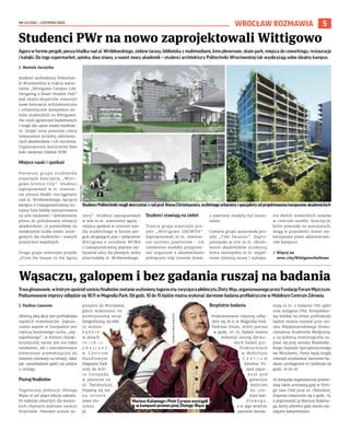 NR 43 (156) – LISTOPAD 2023
5
WROCŁAW ROZMAWIA
Trwagłosowanie,wktórymspośródsześciufinalistówzostaniewyłonionytegorocznyzwycięzcaplebiscytuZłotyWąs,organizowanegoprzezFundacjęForumMężczyzn.
Podsumowanie imprezy odbędzie się 18.11 w Magnolia Park. Od godz. 10 do 15 będzie można wykonać darmowe badania profilaktyczne w Mobilnym Centrum Zdrowia.
I Paulina Czarnota
Główną ideą akcji jest profilaktyka
męskich nowotworów. Zapusz-
czanie wąsów w listopadzie jest
częścią światowego ruchu „wą-
sopadowego”, w którym charak-
terystyczny zarost jest nie tylko
symbolem, ale i niecodziennym
elementem prowokującym do
otwartej rozmowy na tematy, takie
jak: samobadanie jąder czy wizyta
u urologa.
Poznaj finalistów
Tegoroczny plebiscyt Złotego
Wąsa to już piąta edycja zabawy.
Po naborze otwartym dla wszyst-
kich chętnych wybrano sześciu
finalistów. Panowie zostali za-
proszeni do Wrocławia,
gdzie wykonano im
profesjonalną sesję
fotograficzną. Jej efek-
ty można
b ę d z i e
w dniach
1 0 - 1 8 . 1 1
o b e j r z e ć
w C e n t r u m
Handlowym
Magnolia Park
oraz do koń-
ca listopada
w plenerze na
ul. Świdnickiej.
Pojawią się też
n a s t r o n i e
www.zlo-
tywas.
pl.
Bezpłatne badania
Podsumowanie imprezy odbę-
dzie się 18.11 w Magnolia Park.
Podczas finału, który potrwa
w godz. 10-15, będzie można
wykonać szereg darmo-
wych badań pro-
filaktycznych
w Mobilnym
C e n t r u m
Zdrowia. Po-
jazd zapar-
k u j e p o d
głównym
wejściem
do cen-
trum han-
d l o w e g o ,
a w jego wnętrzu
panowie skorzy-
stają m.in. z badania USG jąder
oraz antygenu PSA. Komplekso-
wą wiedzę na temat profilaktyki
będzie można uzyskać przy sto-
isku Międzynarodowego Stowa-
rzyszenia Studentów Medycyny,
a na kobiecą mammografię za-
pisać się przy stoisku Wojewódz-
kiego Szpitala Specjalistycznego
we Wrocławiu. Panie będą mogły
również zrealizować darmowe ba-
danie cytologiczne w Cytobusie od
godz. 10 do 18.
18 listopada organizatorzy przewi-
dują także uroczystą galę w Verti-
go Jazz Club przy ul. Oławskiej.
Impreza rozpocznie się o godz. 19,
a poprowadzi ją Mariusz Kałama-
ga, który uświetni galę swoim wy-
stępem kabaretowym.
Wąsaczu, galopem i bez gadania ruszaj na badania
FUNDACJA
FORUM
MĘŻCZYZN
Agora w formie pergoli, piesza kładka nad ul. Wróblewskiego, zielone tarasy, biblioteka z multimediami, kino plenerowe, skate park, miejsca do coworkingu, restauracje
i kafejki. Do tego supermarket, apteka, dwa stawy, a nawet nowy akademik – studenci architektury Politechniki Wrocławskiej tak wyobrażają sobie idealny kampus.
I Mariola Szczyrba
Studenci architektury Politechni-
ki Wrocławskiej w trakcie warsz-
tatów „Wittigowo Campus Life.
Designing a Smart Student Hub”
pod okiem ekspertów stworzyli
nowe koncepcje architektoniczne
i urbanistyczne kompleksu do-
mów studenckich na Wittigowie.
Nie mieli ograniczeń budżetowych
i mogli dać upust swojej wyobraź-
ni. Dzięki temu powstały cztery
nowoczesne projekty odmienio-
nych akademików i ich otoczenia.
Organizatorem warsztatów było
koło naukowe Habitat NOW.
Miejsce nauki i spotkań
Pierwsza grupa studentów
stworzyła koncepcję „Witti-
gowo Science City”. Studenci
zaproponowali m.in. stworze-
nie pieszej kładki rozciągniętej
nad ul. Wróblewskiego, łączącej
kampus z Czasoprzestrzenią (tu-
tejsza hala byłaby wynajmowana
na cele naukowe) i dobudowanie
pionu do południowej elewacji
akademików, co pozwoliłoby na
zwiększenie liczby miejsc nocle-
gowych dla studentów i nowych
przestrzeni wspólnych.
Druga grupa stworzyła projekt
„From the basaar to the Agora
story”. Studenci zaproponowali
w nim m.in. stworzenie agory –
miejsca spotkań w centrum osie-
dla studenckiego w formie per-
goli okrążającej plac i połączenie
Wittigowa z osiedlem WUWA
i Czasoprzestrzenią poprzez wy-
tyczenie ulicy dla pieszych, która
przecinałaby ul. Wróblewskiego.
Studenci stawiają na zieleń
Trzecia grupa stworzyła pro-
jekt „Wittigowo GROWTH”.
Zaproponowali m.in. stworze-
nie systemu pawilonów – ich
ustawienie miałoby przypomi-
nać organizm z akademikami
pełniącymi rolę trzonów drzew,
a pawilony miałyby być korze-
niami.
Czwarta grupa opracowała pro-
jekt „Teki Parasite”. Zapro-
ponowała w nim m.in. obudo-
wanie akademików strukturą,
która tworzyłaby m.in. wypeł-
nione zielenią tarasy i wykopa-
nie dwóch niewielkich stawów
w centrum osiedla. Koncepcje,
które powstały na warsztatach,
mogą w przyszłości zostać wy-
korzystane przez administrato-
rów kampusu.
› Więcej na
wroc.city/WittigowoNaNowo
Studenci PWr na nowo zaprojektowali Wittigowo
MATERIAŁY
PWR
StudenciPolitechnikimogliskorzystaćzradprof.KeesaChristiaanse’a,wybitnegourbanistyispecjalistyodprojektowaniakampusówakademickich
Mariusz Kałamaga i Piotr Cyrwus wystąpili
w kampanii promocyjnej Złotego Wąsa
 