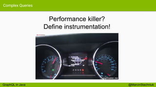 Complex Queries
Performance killer?
Define instrumentation!
@MarcinStachniukGraphQL in Java
 
