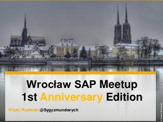 Witalij Rudnicki @Sygyzmundovych
Wrocław SAP Meetup
1st Anniversary Edition
©SenthilArumugam
 