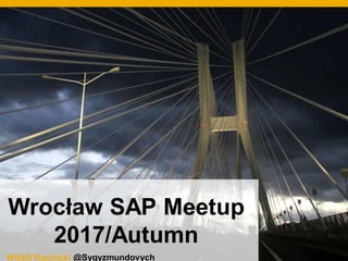 Witalij Rudnicki @Sygyzmundovych
Wrocław SAP Meetup
2017/Autumn
 
