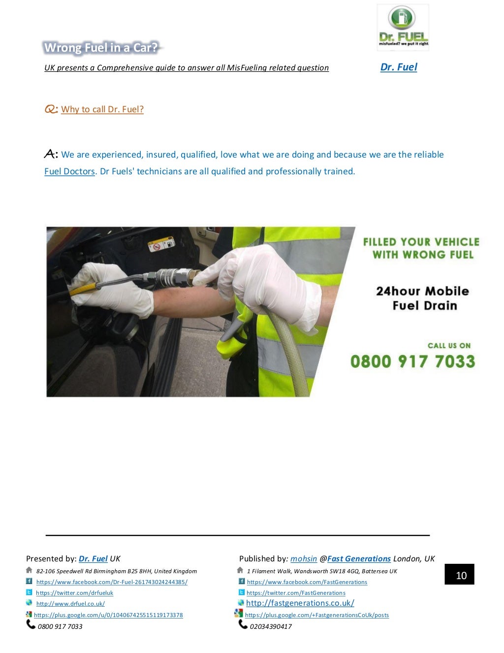 Wrong fuel in car a complete guide for misfueling solutions by dr. fuel