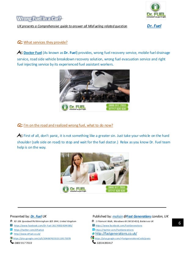 Wrong fuel in car a complete guide for misfueling solutions by dr. fuel