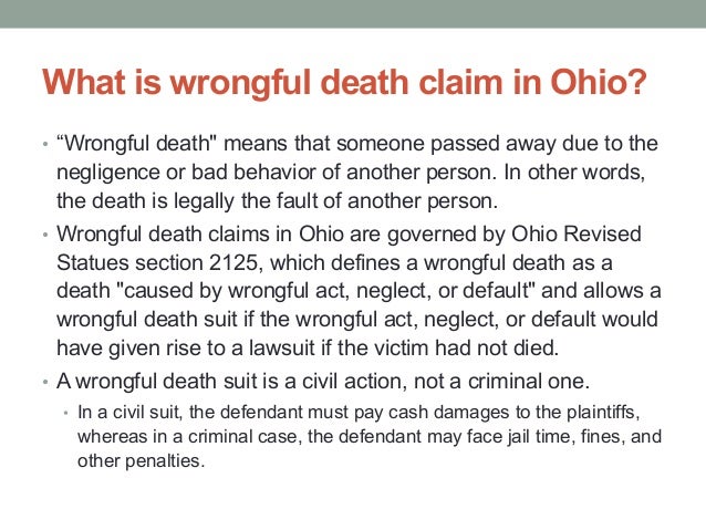 Wrongful Death Laws in Ohio