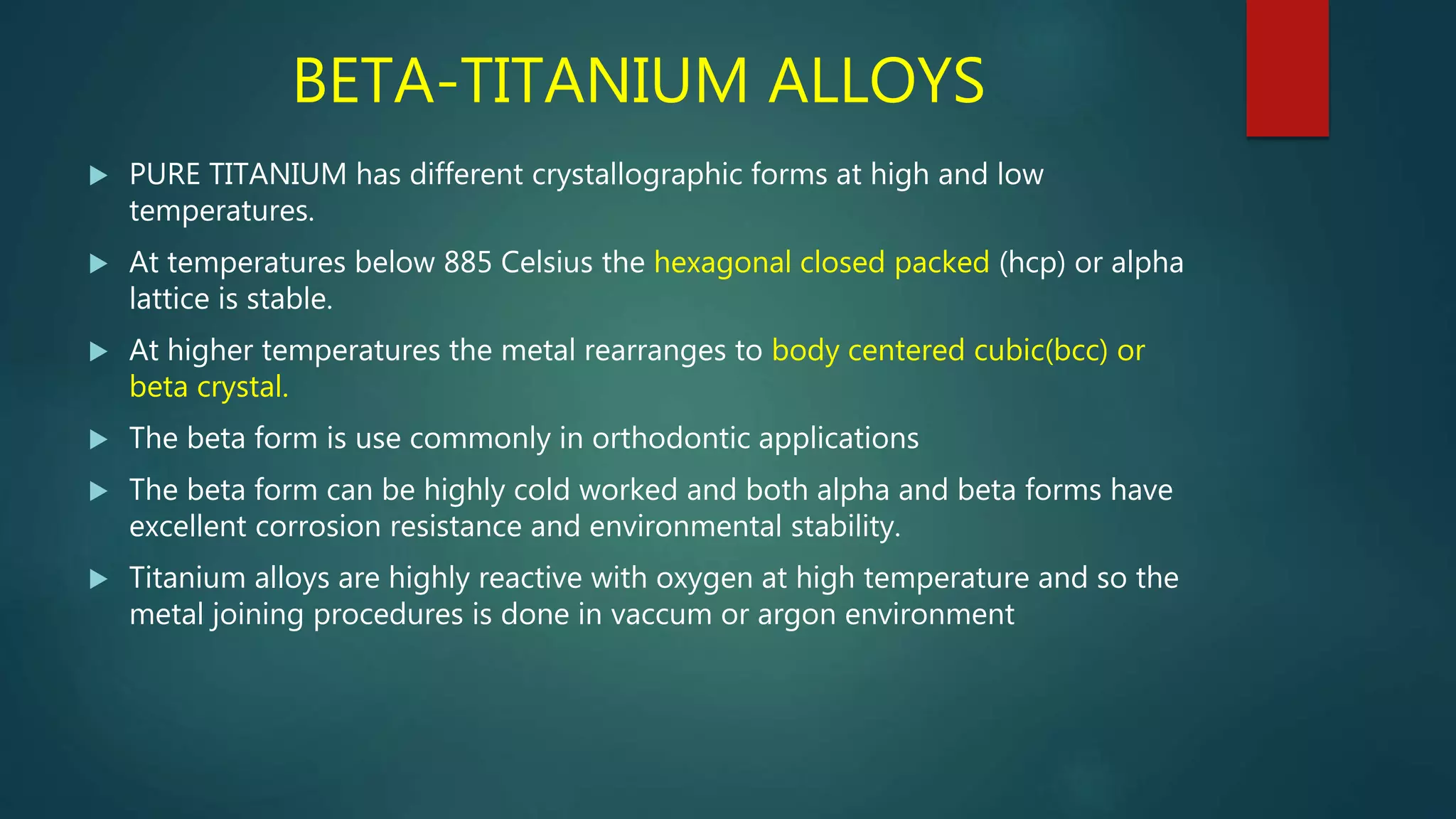Wrought alloys in dentistry PPT
