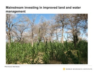 Mainstream investing in improved land and water
management
Photo Source: Attari Boukar.
 
