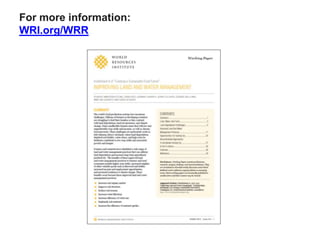 For more information:
WRI.org/WRR
 