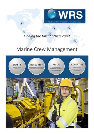 Finding the talent others can’t
Marine Crew Management
 