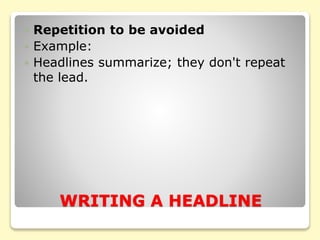 Wrting a headline | PPTX