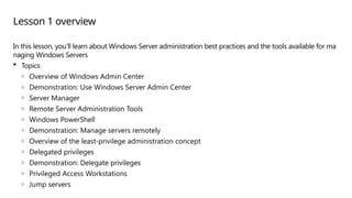 Windows Server 2019 Administration.pdf Administration & Gestion de Windows Server 2019 | PPTX