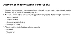 Windows Server 2019 Administration.pdf Administration & Gestion de Windows Server 2019 | PPTX