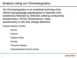 Analysis of Disinfection Byproducts by Ion Chromatography | PPTX