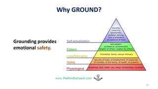 12
Grounding provides
emotional safety.
Why GROUND?
 
