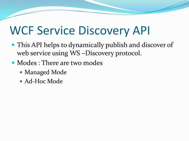 Ws discovery in wcf 4 | PPT
