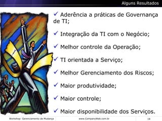 8E o Processo?Risco & ImpactoCriaçãoRFCAprovaçãoRFCCABImplementaçãoRFCMudança Pre-AprovadaRevisão(PIR)