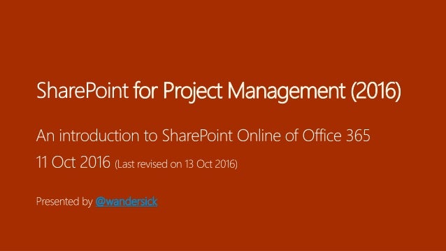 sharepoint for project management