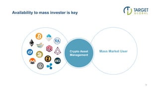Availability to mass investor is key
18
Mass Market UserCrypto Asset
Management
 