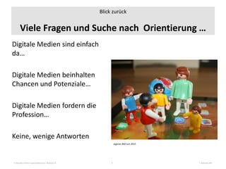 3. Nationales Fachforum Jugendmedienschutz – Workshop 10 7. September 20156
Blick zurück
Viele Fragen und Suche nach Orientierung …
Digitale Medien sind einfach
da…
Digitale Medien beinhalten
Chancen und Potenziale…
Digitale Medien fordern die
Profession…
Keine, wenige Antworten
eigenes Bild lum 2015
 