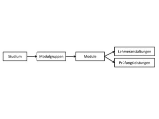 LehrveranstaltungenStudiumModulgruppenModulePrüfungsleistungen