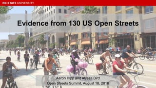 Evidence from 130 US Open Streets
Aaron Hipp and Alyssa Bird
Open Streets Summit, August 18, 2016
 